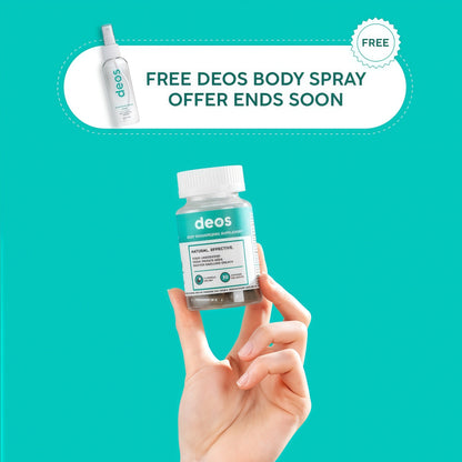 DEOS Internal Deodorant Supplement – Full Body Deodorizer for Gut Health, Skin Health, Detox & Digestion Support – Natural Odor Control Chlorophyll Pills | 30 Capsules